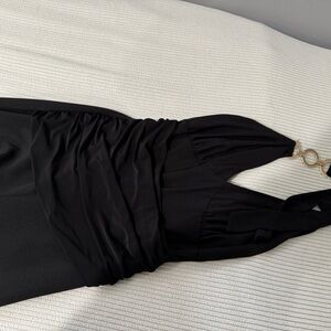 Timing Black Backless Halter Dress